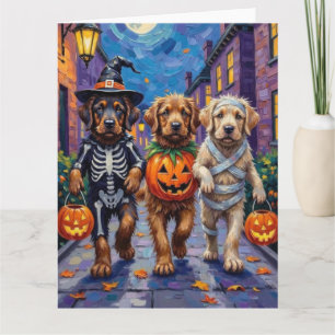 Tibetaanse Mastiff Honden In Halloween Kostuums Kaart