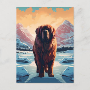 Tibetaanse Mastiff in de besneeuwde bergen Briefkaart