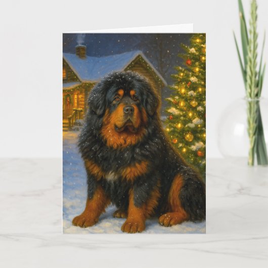 Tibetaanse Mastiff Kerstkaart Feestdagen Kaart (Voorkant)