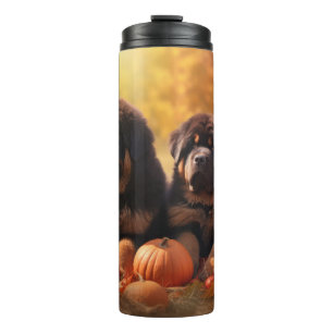 Tibetaanse Mastiff Puppy Herfst Delight Pompoen Thermosbeker
