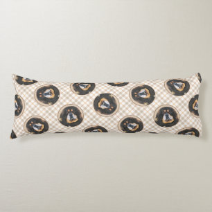 Tibetaanse Mastiff Schilderen Zwart en Tan Pet Dog Lichaamskussen