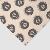 Tibetaanse Mastiff Schilderen Zwart en Tan Pet Dog Tissuepapier (Detail)