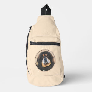 Tibetaanse Mastiff Schildering Zwart en Lichtbruin Sling Bag