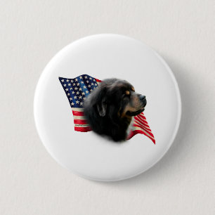 Tibetaanse Mastiff vlag Ronde Button 5,7 Cm