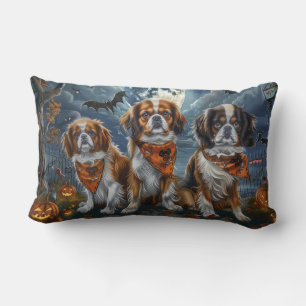 Tibetaanse Spaniel Halloween Griezelig Kussen