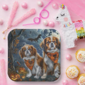 Tibetaanse Spaniel Halloween Spooky Papieren Bordje (Feest)