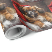 Tibetaanse Spaniël Hond Kerstfeest Cadeaupapier (Rol Hoek)
