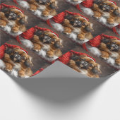 Tibetaanse Spaniël Hond Kerstfeest Cadeaupapier (Hoek)