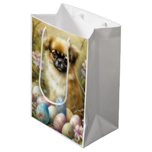 Tibetaanse Spaniel Hond met Pasen Eieren Vakantie Medium Cadeauzakje