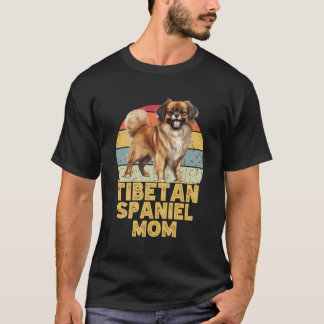 Tibetaanse Spaniël Hond Moeder Retro Grappig Mijn T-shirt