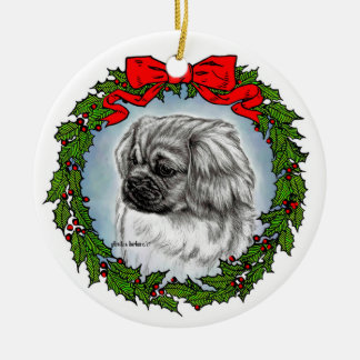 Tibetaanse Spaniel Kunst van Glenda S. Harlan Keramisch Ornament