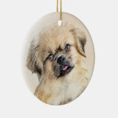 Tibetaanse Spaniel Schilderij - Mooie Originele Ho Keramisch Ornament (Rechts)