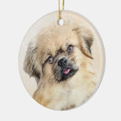 Tibetaanse Spaniel Schilderij - Mooie Originele Ho Keramisch Ornament (Links)