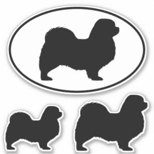 Tibetaanse spaniël silhouetten hond vinyl Sticker 