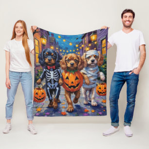 Tibetaanse Spaniels in Halloween-kostuums Fleece Deken
