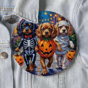 Tibetaanse Spaniels in Halloween-kostuums Ronde Button 6,0 Cm