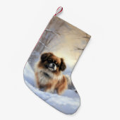 Tibetaanse Spanjaard liet het sneeuwen Kerstmis Kleine Kerstsok (Voorkant (Hangend))