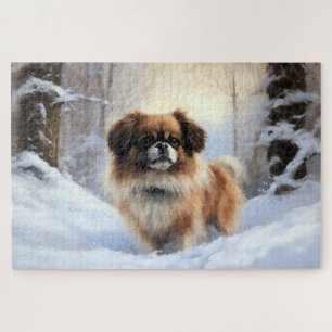 Tibetaanse Spanjaard liet het sneeuwen Kerstmis Legpuzzel