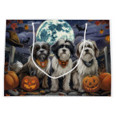 Tibetaanse Terriër Halloween Spooky Groot Cadeauzakje (Voorkant)