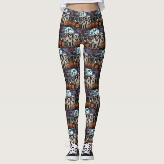Tibetaanse Terriër Halloween Spooky Leggings (Voorkant)