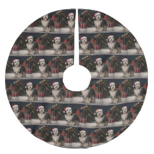 Tibetaanse Terriër Hond in Sneeuw Kerstmis Kerstboom Rok