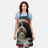 Tibetaanse Terriër Hond Kerst Festiviteit Schort (Gedragen)