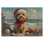 Tibetaanse Terriër Hond Kerst Strand Snijplank (Voorkant)