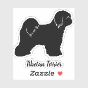 Tibetaanse Terriër Hond Silhouette Vinyl Sticker