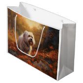 Tibetaanse Terriër in de herfst laat Herfst inspir Groot Cadeauzakje (Voorkant Gekanteld)