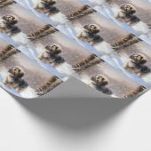 Tibetaanse terriër liet het sneeuwen Kerstmis Cadeaupapier (Hoek)