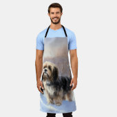 Tibetaanse terriër liet het sneeuwen Kerstmis Schort (Gedragen)