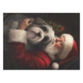 Tibetaanse Terriër Sinterklaas Feestelijke Kerstmi Tafelkleed (Voorkant (Horizontaal))