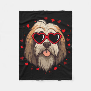Tibetaanse Terrier Valentijnshart Schattige Honden Fleece Deken