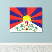 Tibetaanse vlag canvas afdruk (Insitu (Houten vloer))