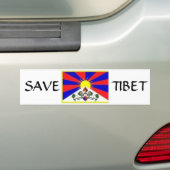 tibetaanse vlag, SAVE, TIBET Bumpersticker (Op auto)