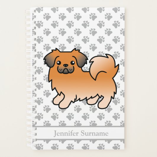 Tibétain Spaniel Sable Rouge Chien de Dessin Animé (Devant)