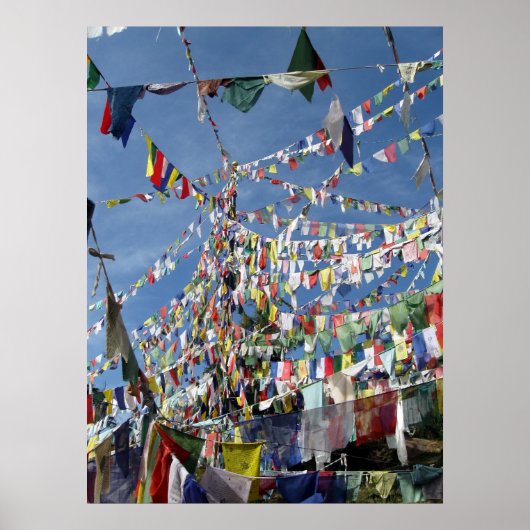 Tibetan Buddhist Prayer Flags Foto Poster (Voorkant)