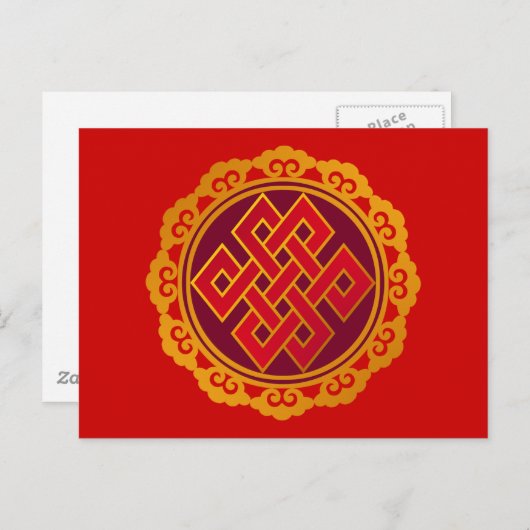Tibetan Karma Buddhism Eternal Knot Briefkaart (Voorkant / Achterkant)