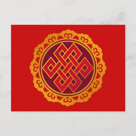 Tibetan Karma Buddhism Eternal Knot Briefkaart (Voorkant)