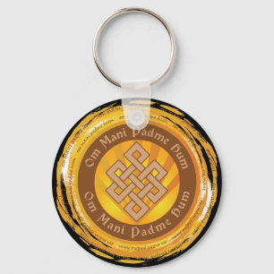 Tibetan Mantra Enless Knot Sleutelhanger