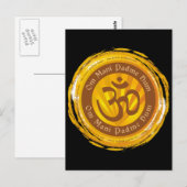 Tibetan Mantra met Aum Symbool Briefkaart (Voorkant / Achterkant)