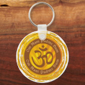 Tibetan Mantra met Aum Symbool Sleutelhanger (Voorkant)
