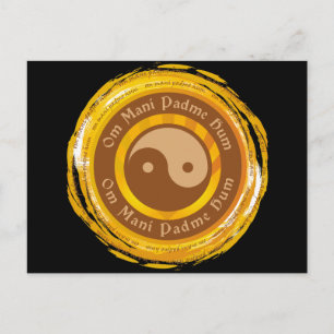 Tibetan Mantra Yin Yang Briefkaart