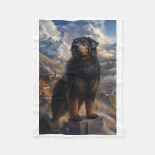 Tibetan Mastiff Bergzicht Sticker Fleece Deken