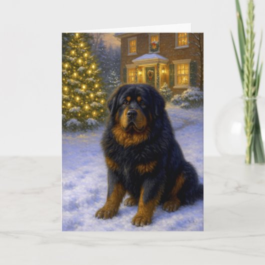 Tibetan Mastiff Holiday Card Feestdagen Kaart (Voorkant)