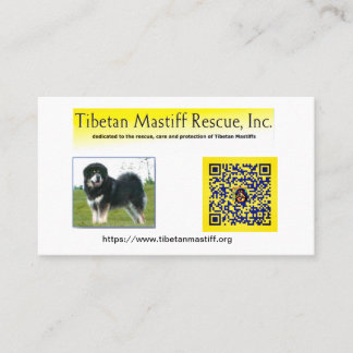Tibetan Mastiff Rescue, Inc. Information Business Visitekaartje