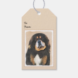 Tibetan Mastiff-schildering - Cute Original Dog Ar Cadeaulabel