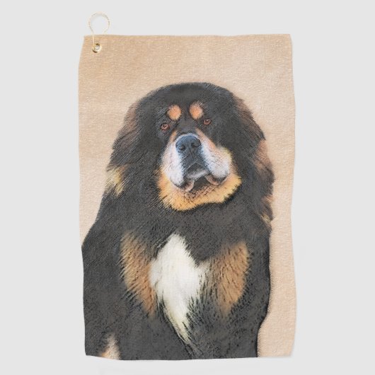 Tibetan Mastiff-schildering - Cute Original Dog Ar Golfhanddoek (Voorkant)