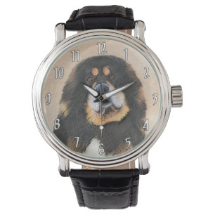 Tibetan Mastiff-schildering - Cute Original Dog Ar Horloge