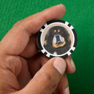 Tibetan Mastiff-schildering - Cute Original Dog Ar Poker Chips